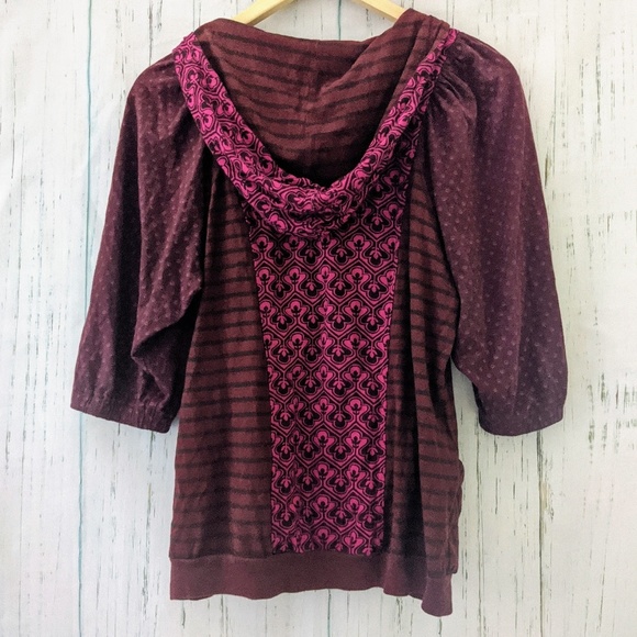 3/$20 Marc by Marc Jacobs Mixed Media Boho Hoodie - Picture 6 of 6